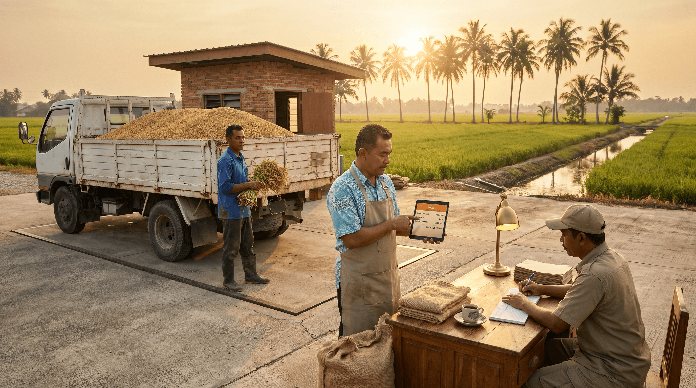 Kedah Automation case study — Jitra rice trader, Kedah: 90 minutes of end-of-day weighbridge reconciliation, every single day