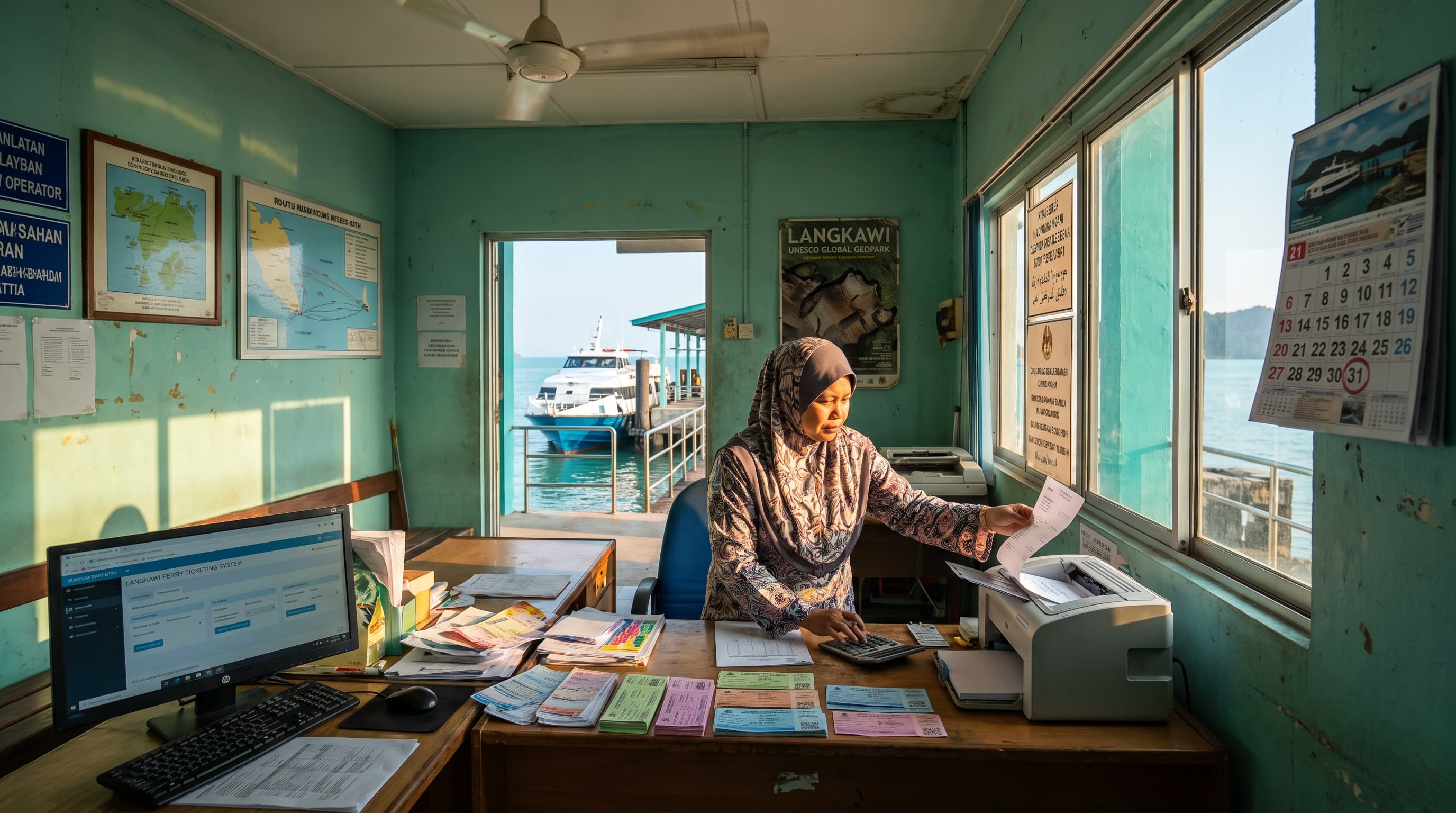 Kedah Automation case study — A 12-year-old Langkawi ferry operator had 3 admin staff buried in month-end invoicing for 22 daily sailings and 4 agent chains