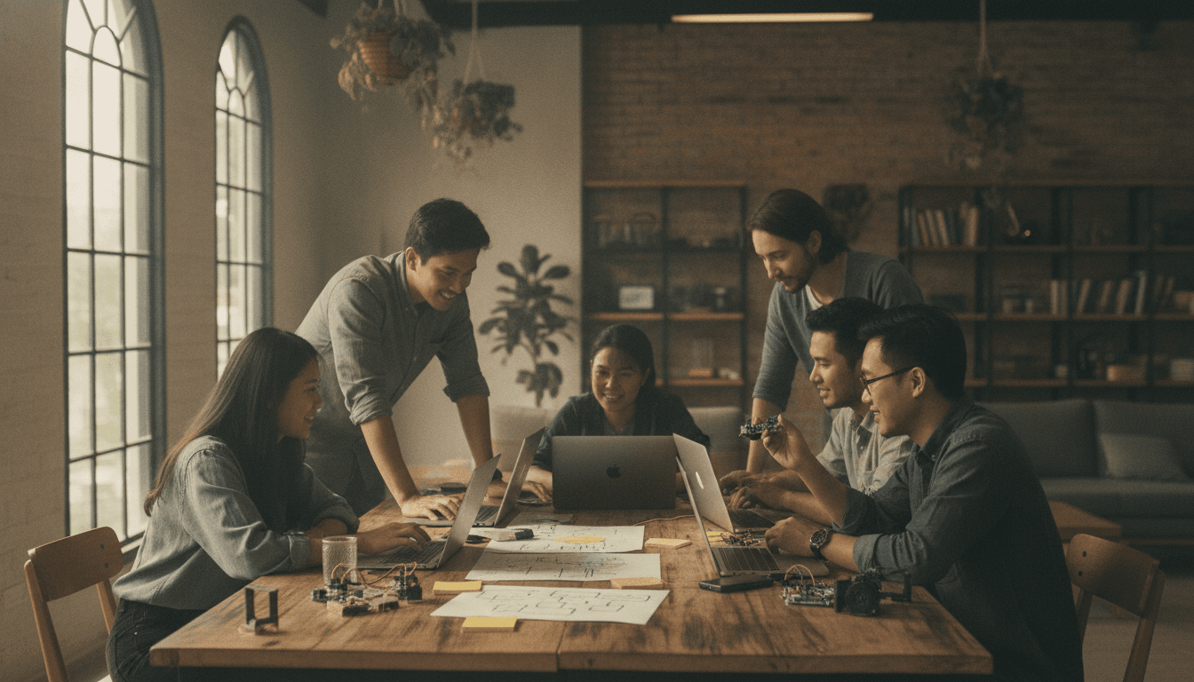 A maker's workshop where products and businesses are built from scratch