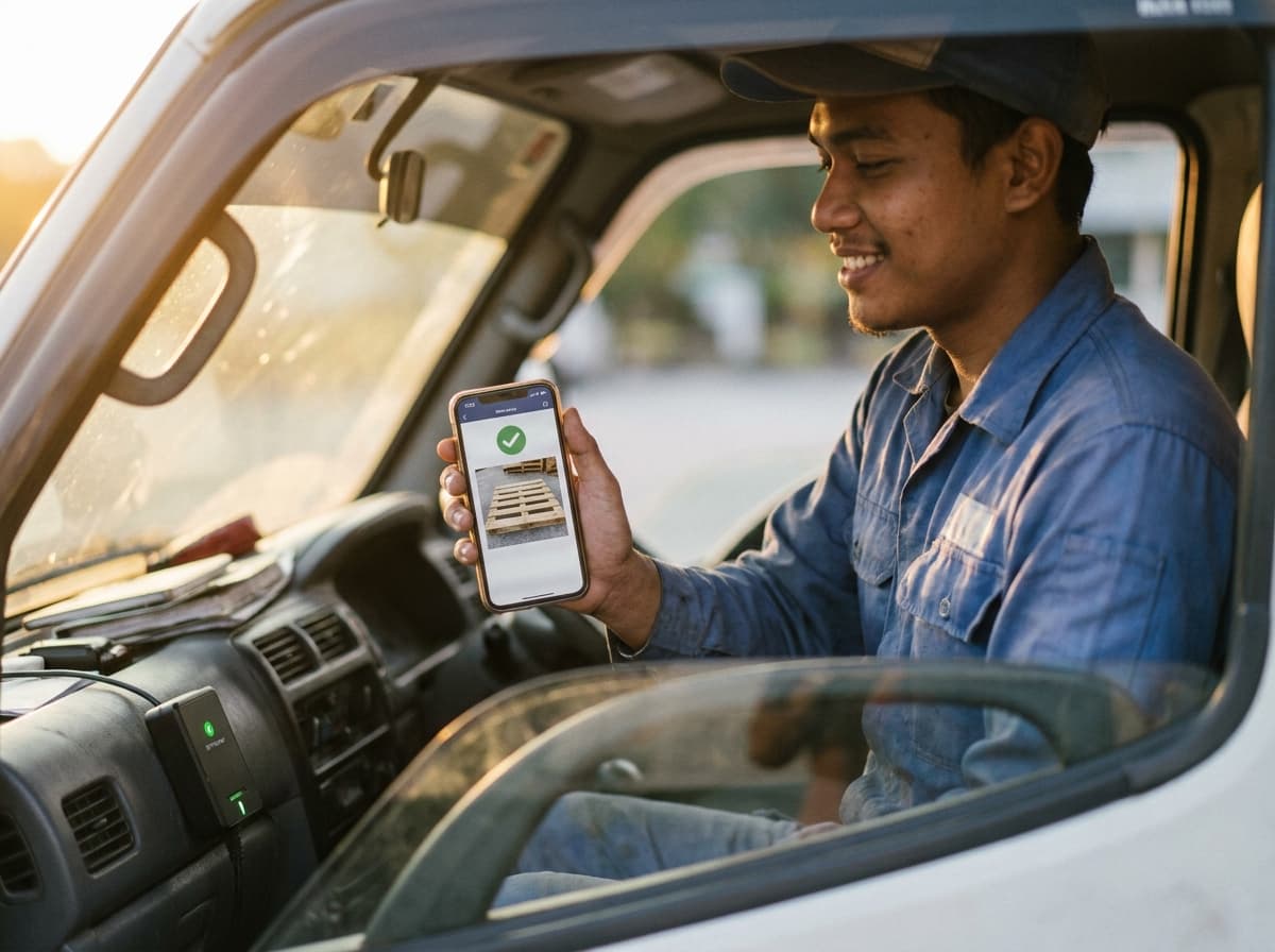 The driver — job complete, photo proof logged