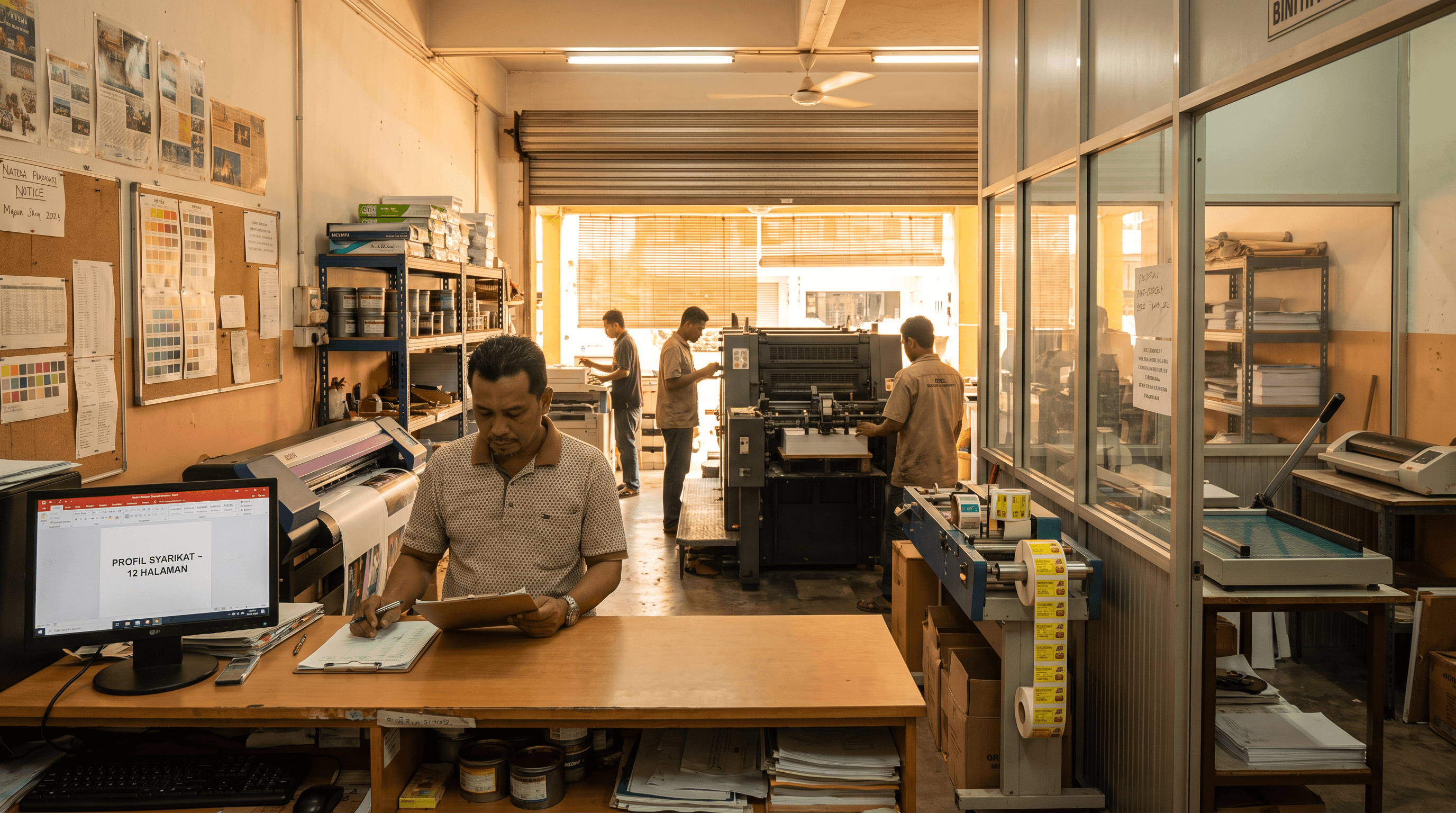 Kedah AI Agency case study — A 22-year-old Alor Setar commercial printing shop was taking 2-3 days to turn a customer PDF into a firm quote