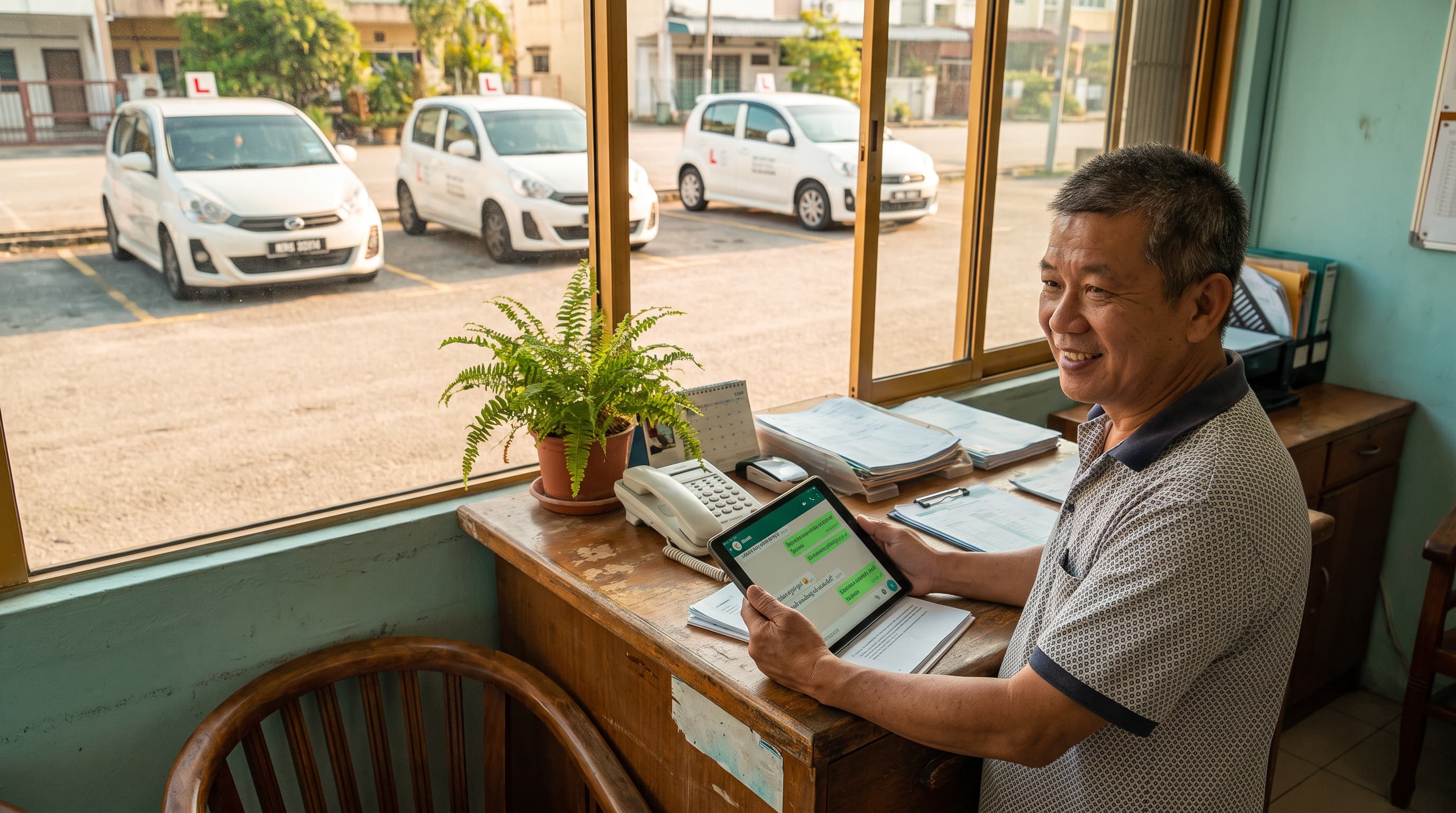 Perak AI Chatbot case study — A 14-year, 3-branch Ipoh driving-school chain was drowning in 900+ WhatsApp messages a month — 70% lesson bookings and price FAQs