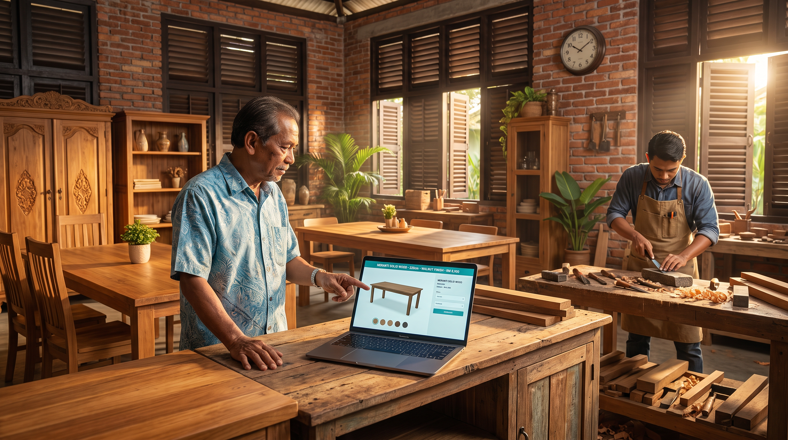 Kedah Web Design case study — A Kuala Kedah furniture workshop moved 40% of showroom enquiries online with a 3D configurator site