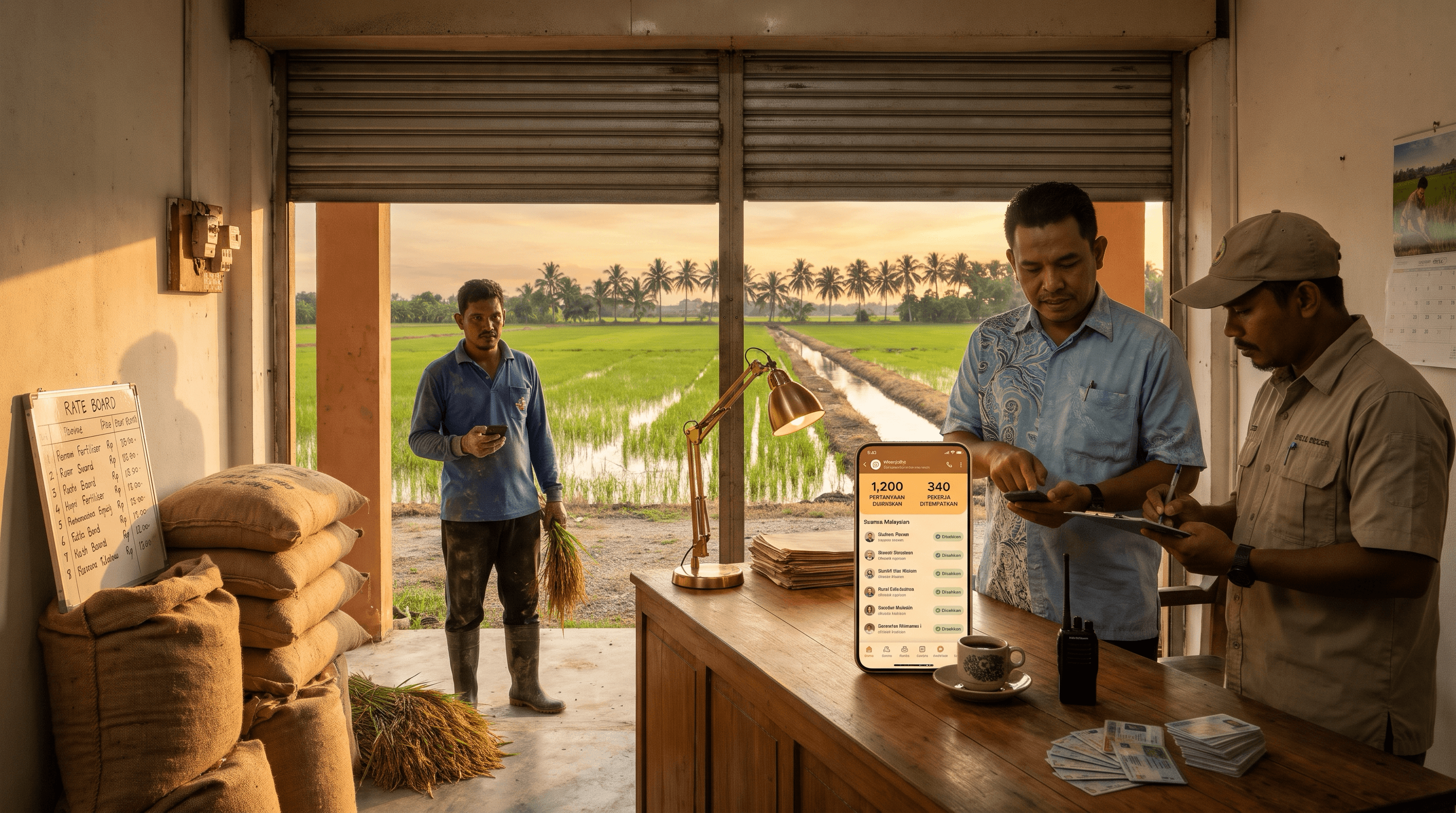 Kedah AI Chatbot case study — Pokok Sena agri office: 1,200 seasonal labour enquiries cleared by an AI WhatsApp bot