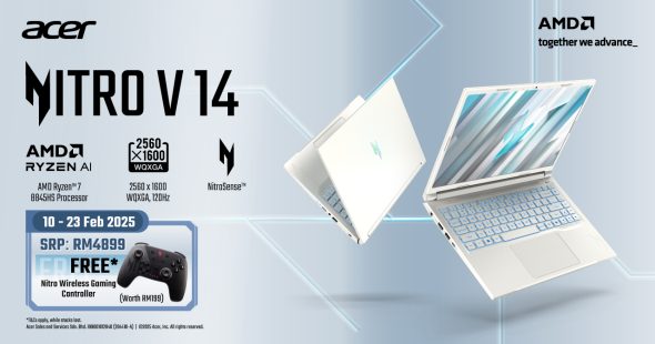 Acer Malaysia begins selling White color Nitro V 14 gaming laptop