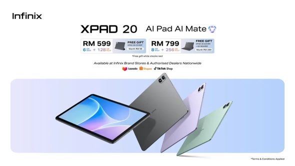 Infinix Malaysia launches its latest XPAD 20 tablet; starting from RM599