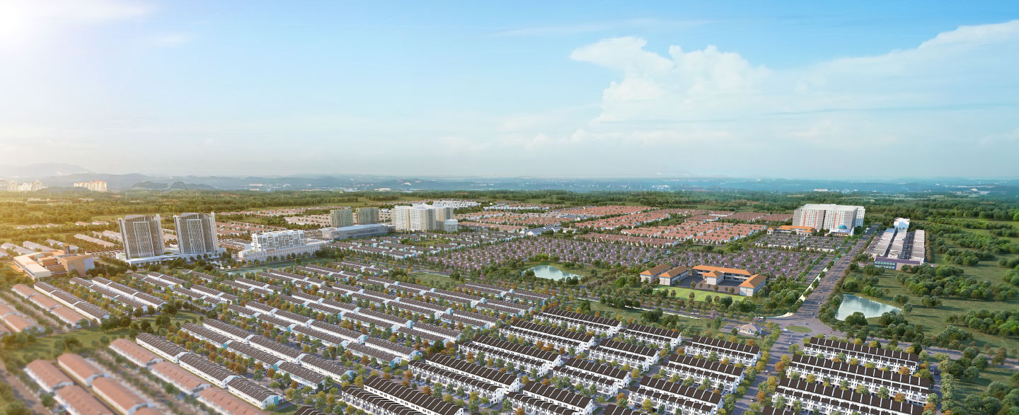 An aerial view of a Scientex affordable housing development project.