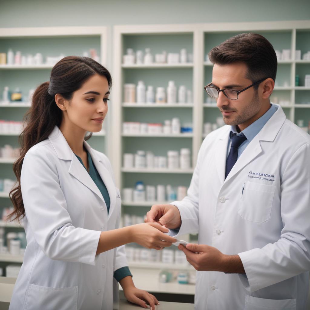 A pharmacist dispensing medication at a local clinic, supplied through Pharmaniaga's network.