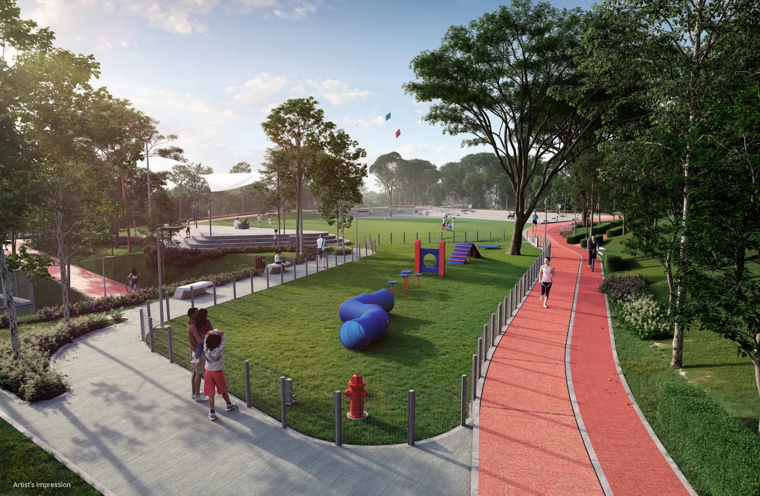 Community members enjoying the well-planned recreational parks within an IOI Properties township.