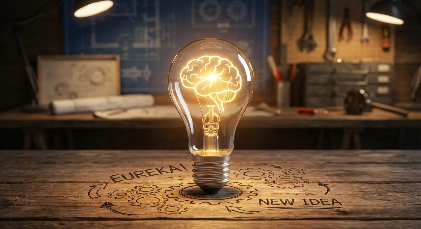 A lightbulb icon glowing, representing a new idea.