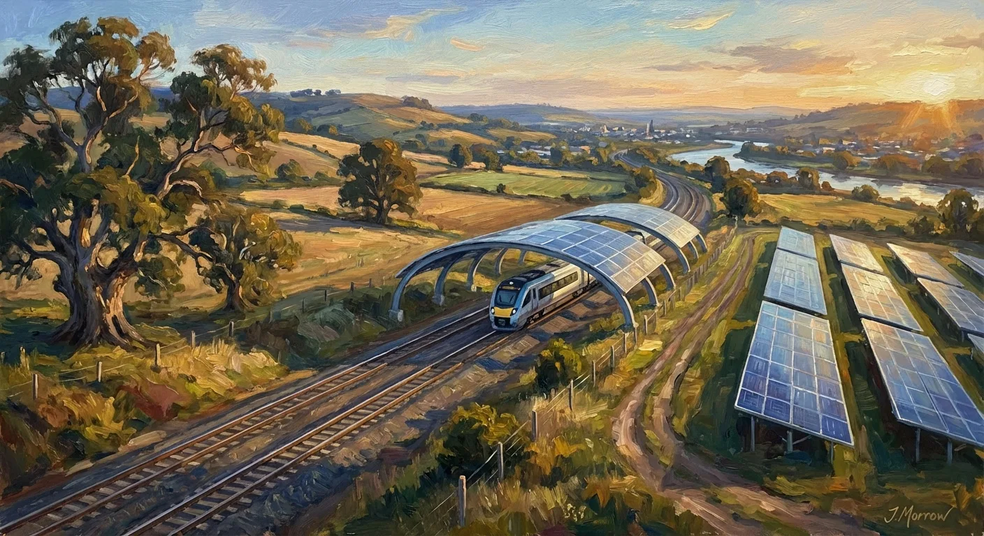 Technicians working on a large-scale solar farm.