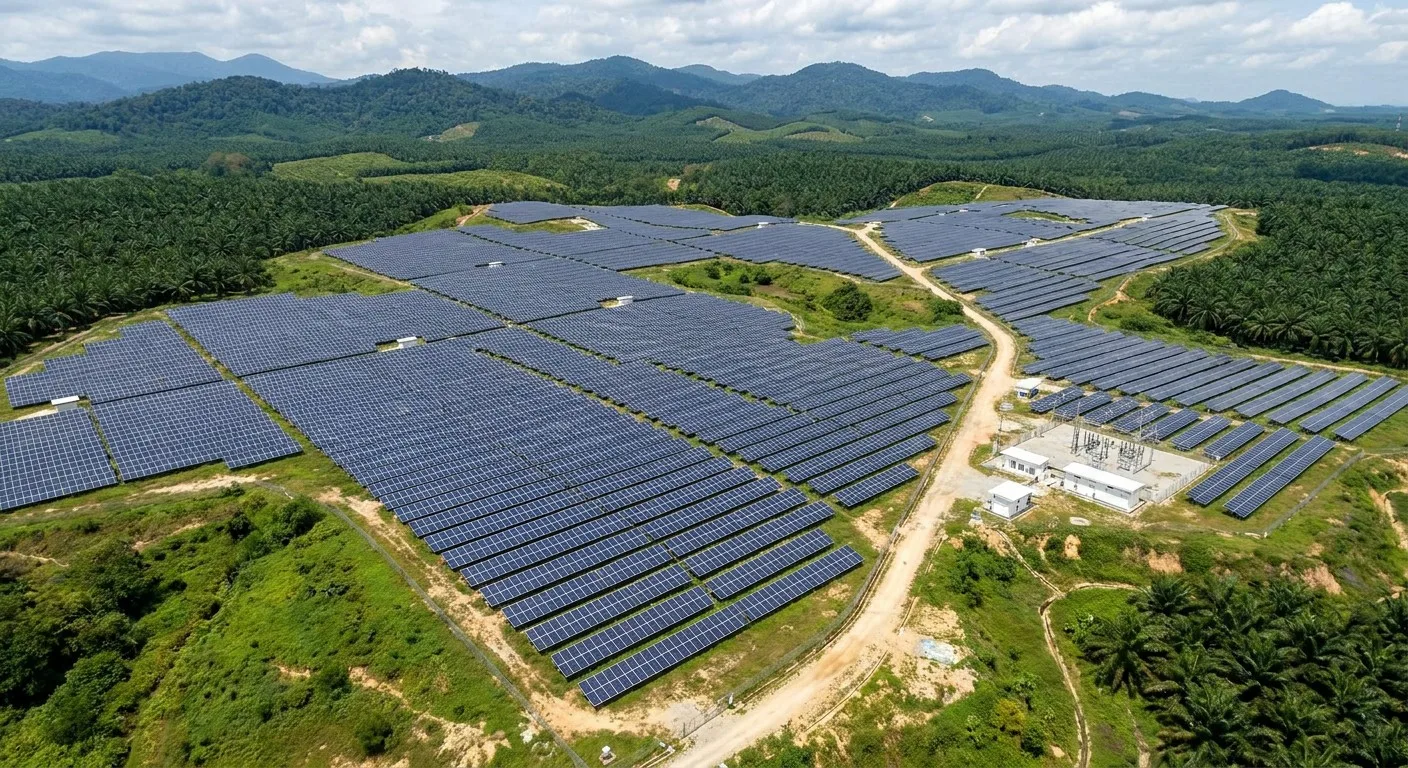 A modern solar farm installation in Malaysia.